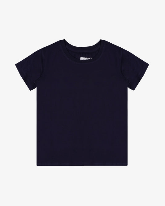 Comfort Fit Navy Blue Cotton Women's T-Shirt